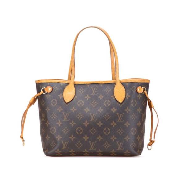 LOUIS VUITTON Authentic Brown Monogram Leather Neverfull PM Tote Bag - Picture 1 of 10